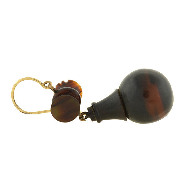 Victorian Tortoise Shell Earrings w/ 14kt Wires