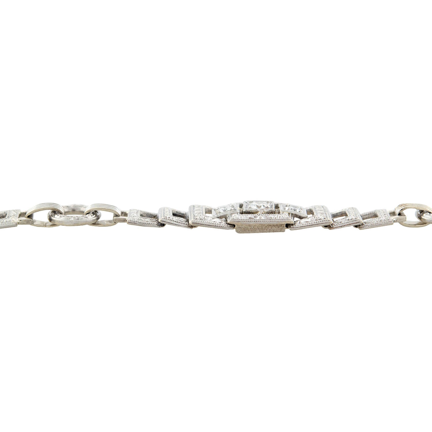 Art Deco 14kt/Platinum + Diamond Bracelet 0.90ctw