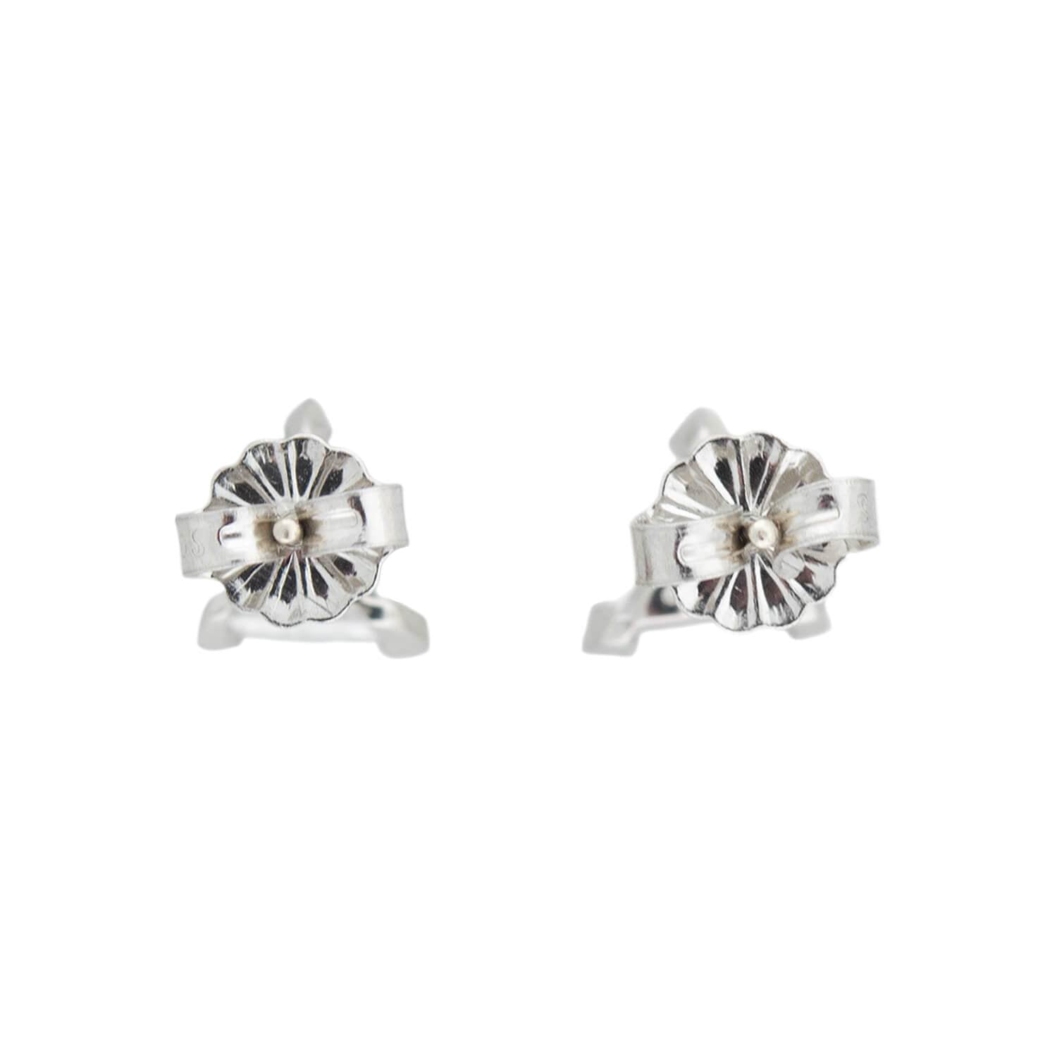 Estate Platinum Trillion Cut Diamond Stud Earrings 1ctw