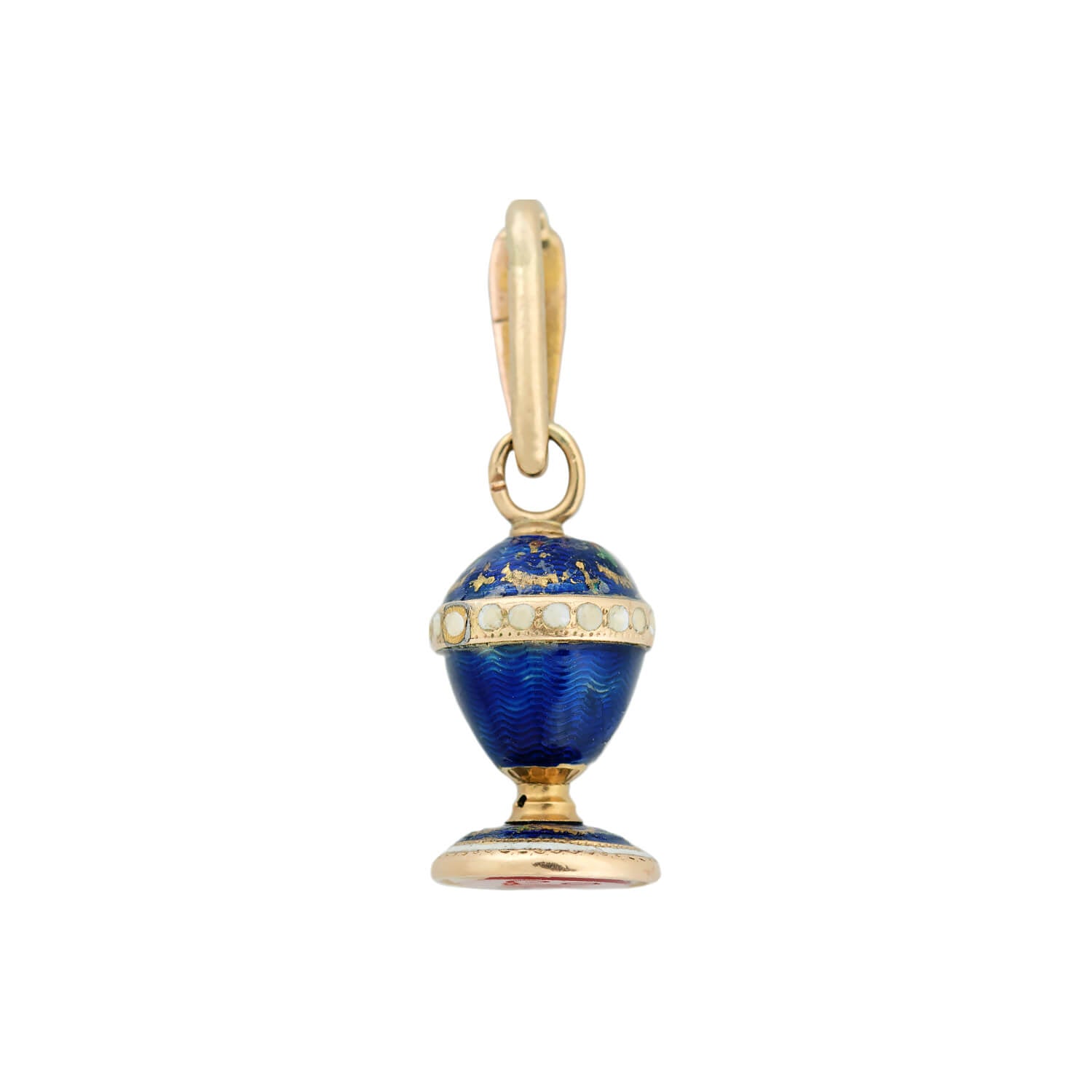 Georgian Petite 18k Quartz Urn Fob/Charm with Enamel