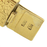 Art Deco 14kt Etched Gold Hinged Bangle Bracelet