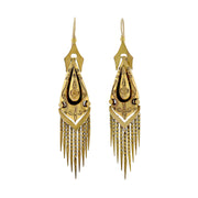 Victorian 15kt Etruscan Wirework + Foxtail Fringe Earrings