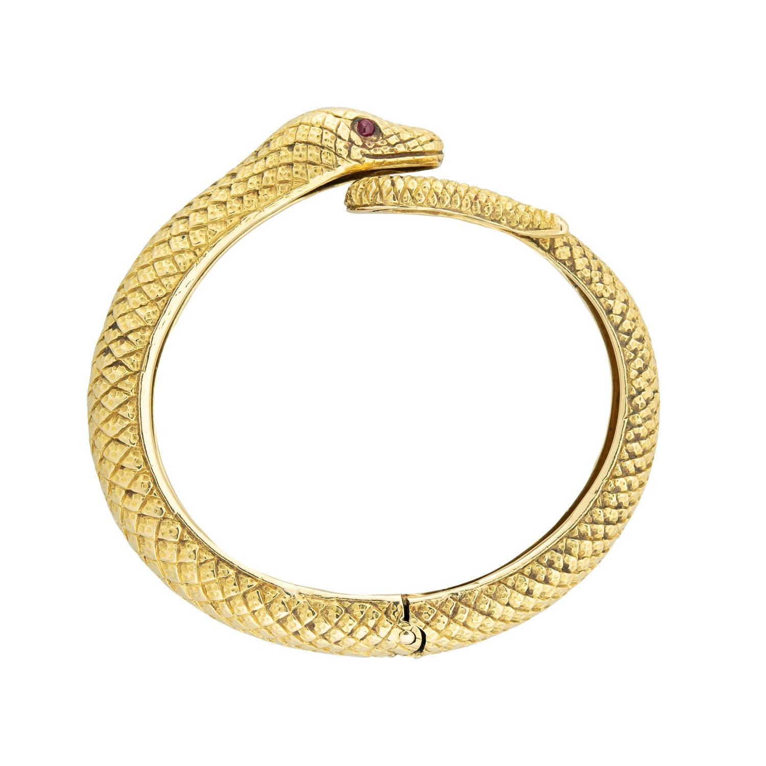 DAVID WEBB Estate 18k + Garnet Ouroboros Snake Bracelet 64.7g