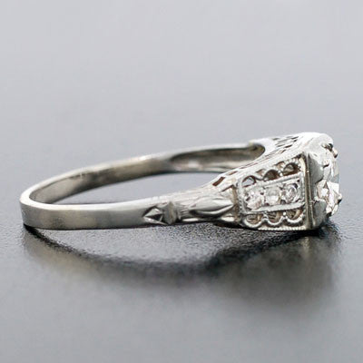 Art Deco 18kt White Gold Diamond Engage Ring .40ct