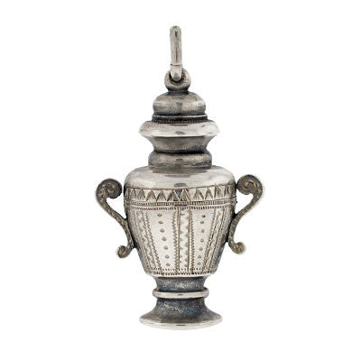 Victorian Sterling Silver Memory Urn Pendant