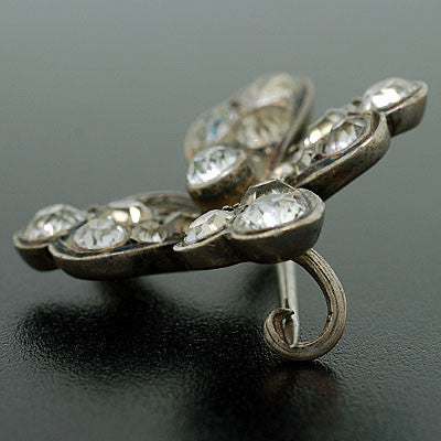 Victorian Sterling & Four Leaf Clover French Paste Pin