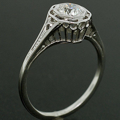 Art Deco 18kt Diamond Engagement Ring .27ct