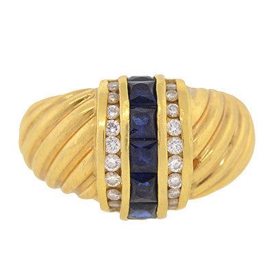 DAVID YURMAN Estate 18kt Sapphire & Diamond Ring