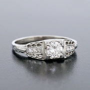 Art Deco 18kt White Gold Diamond Engage Ring .40ct