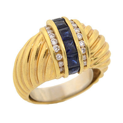 DAVID YURMAN Estate 18kt Sapphire & Diamond Ring