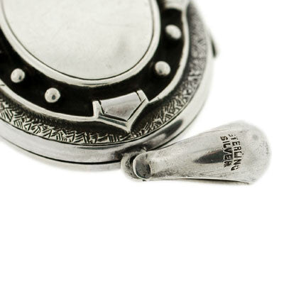 Victorian Sterling Silver Etched & Studded Locket