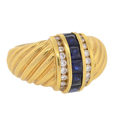 DAVID YURMAN Estate 18kt Sapphire & Diamond Ring