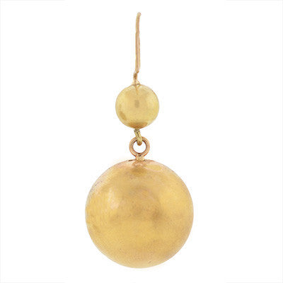 Retro 14kt Yellow Gold Ball Dangling Earrings