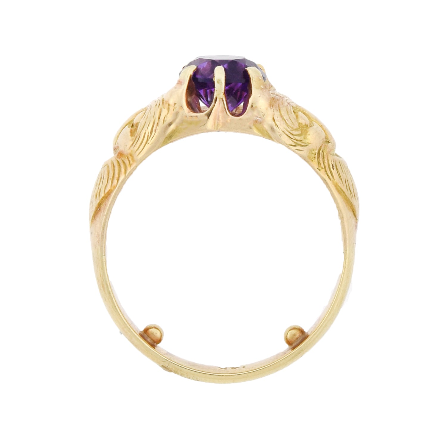 Art Nouveau 14kt Amethyst Smiling Devil Figural Ring